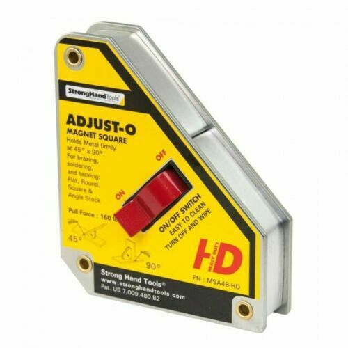StrongHand Adjust-O Magnet Square with On/Off Switch SMALL Welding MIG TIG  ARC MSA-46HD - Oxford Welding Supplies Ltd